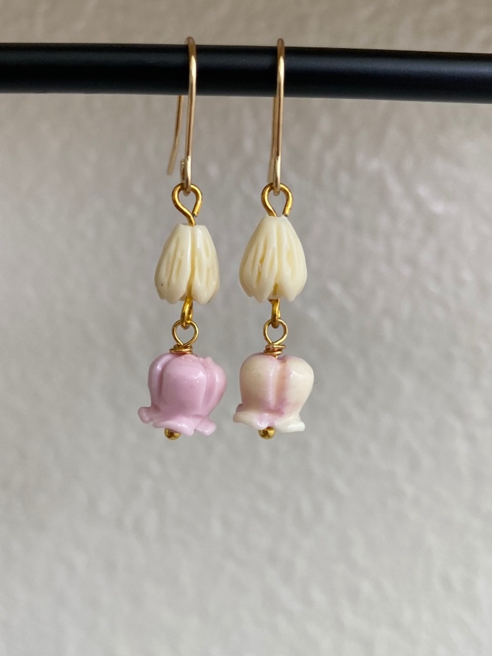 Handmade Crown Flower & Pikake Earrings